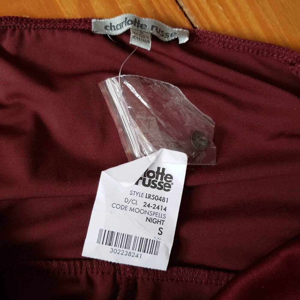 Burgundy Red Strappy Sweatheart Jumpsuit Small - Picture 6 of 6